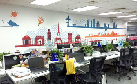 昆明教你设计办公室墙绘的方法。