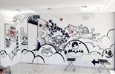 昆明手绘墙并非传统涂鸦。